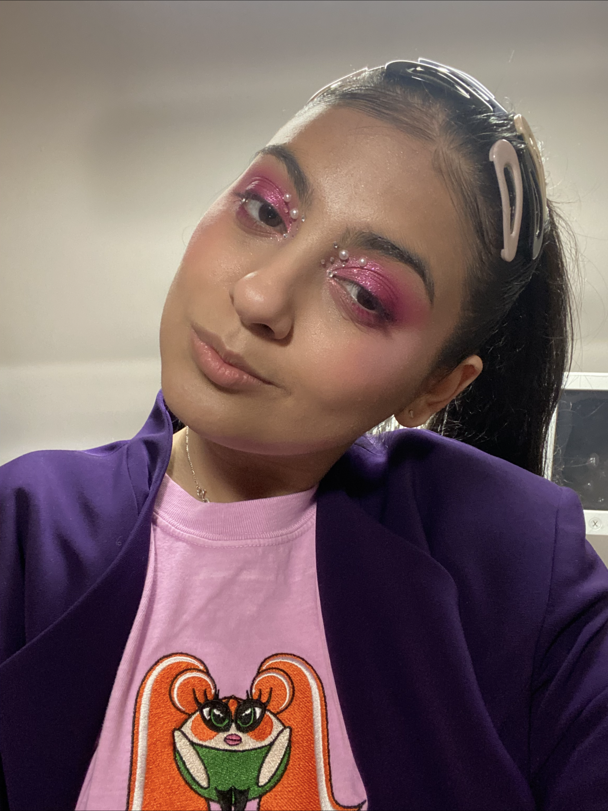 AJUP Pink Embroidered Tee