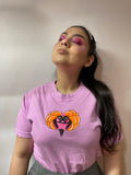 AJUP Pink Tee – Embroidered Girl Graphic (Copy)