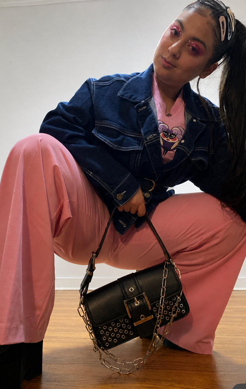 AJUP Pink Embroidered Tee – Girl Design