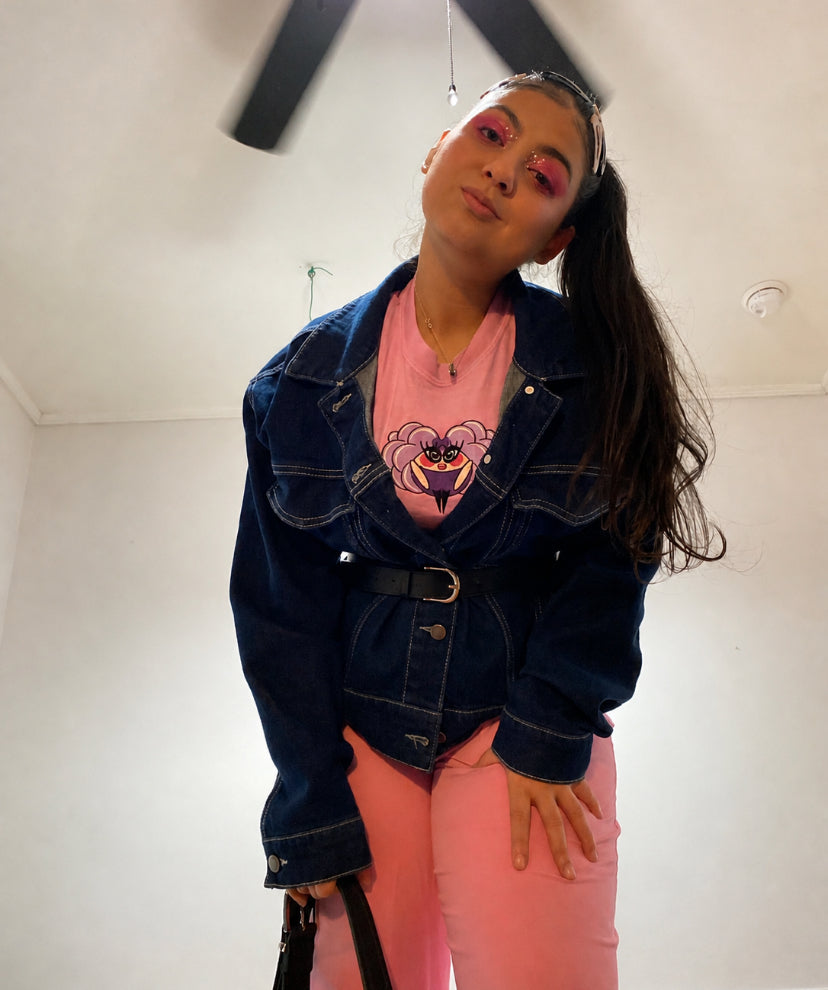 AJUP Pink Embroidered Tee – Girl Design